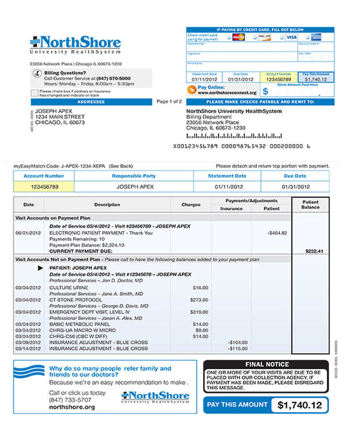 Sample Billing Statement