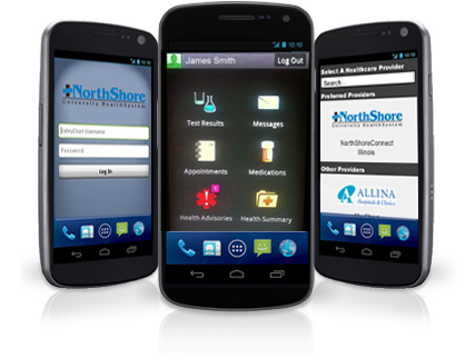 Screenshots of NorthShoreConnect Android App