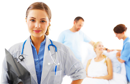 Doctor caring for patient