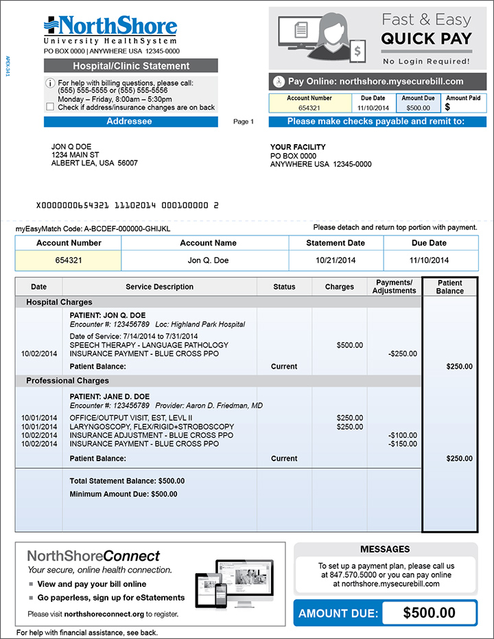 Sample Billing Statement