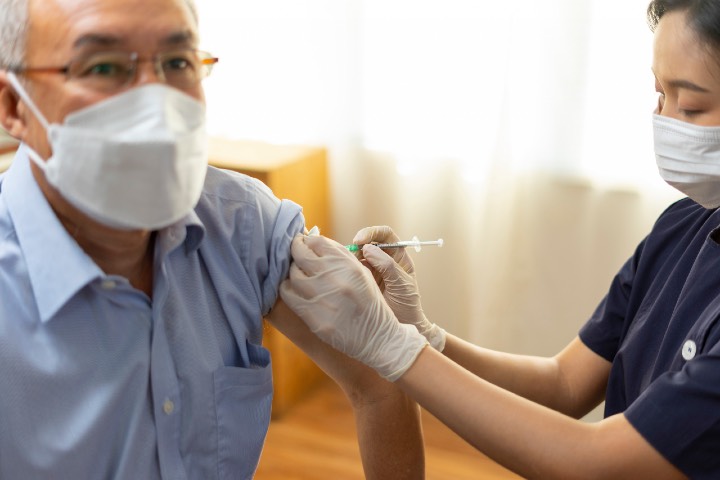 Elderly getting vaccinated