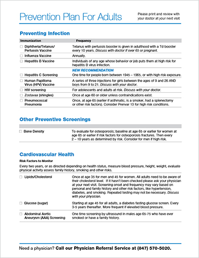 Screening and Prevention Guide PDF
