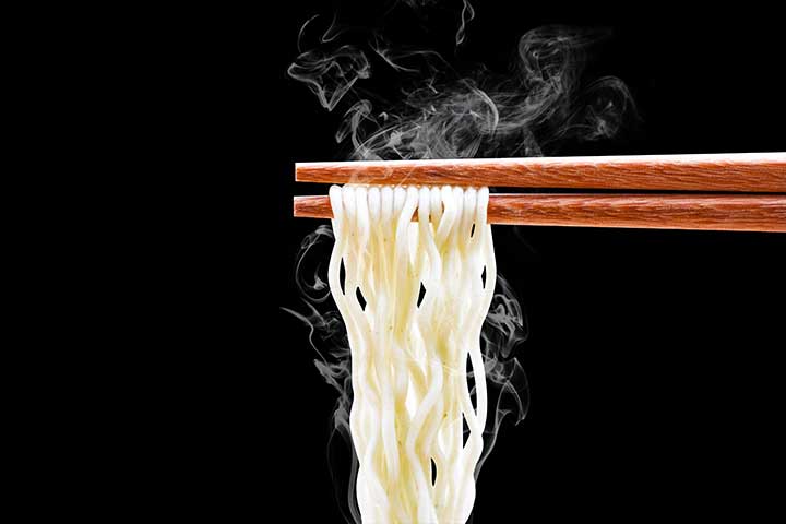 Ramen on chopsticks