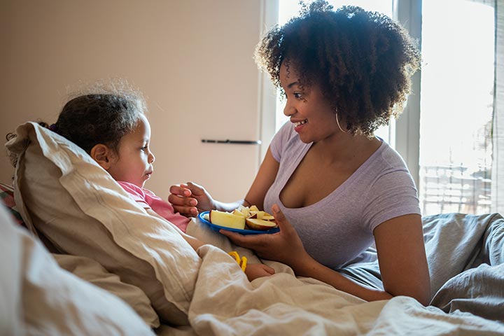 Mother with sick daughter