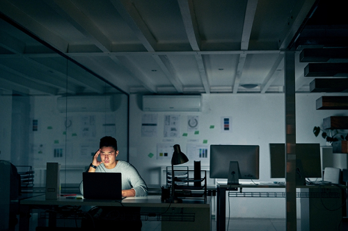 Man working on computer