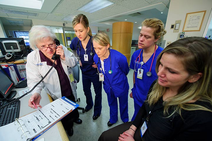 a group of nurses learning